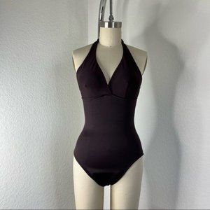 Magicsuit Brown V Neck Halter Swimsuit